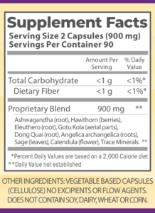 Moon Phases 180 caps nutrition facts.