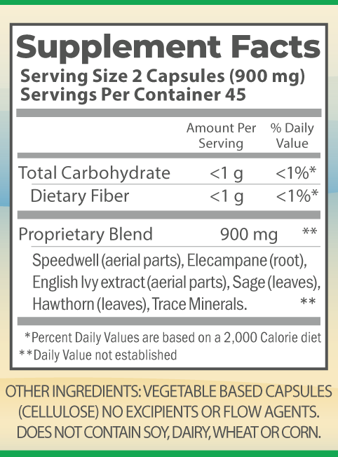 Respiratory Formula 90 caps nutrition facts.