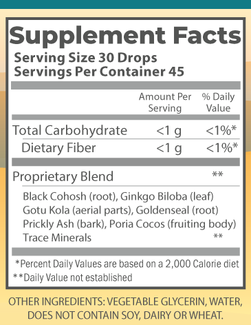 Ring Dizzy 2oz supplement facts.