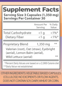 Sleep Formula 90 caps supplement facts.