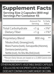 Virility Now 90caps supplement facts.